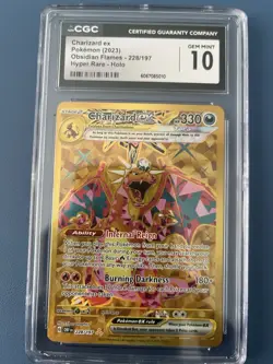 Pokemon Charizard ex 228/197 SV03: Obsidian Flames Holo - CGC 10! - Image 1