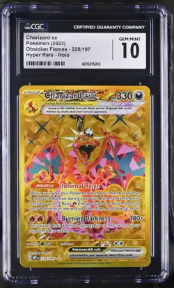 Charizard EX 228/197 Hyper Rare Holo Obsidian Flames Pokemon CGC 10 Gem Mint - Image 1