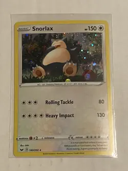 Pokemon TCG Snorlax 140/202 Sword Shield Holo NM - Image 1