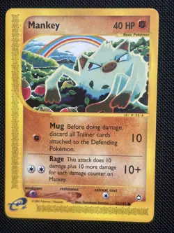 Pokemon TCG Mankey Aquapolis 92/147 Regular Common Card - Image 1