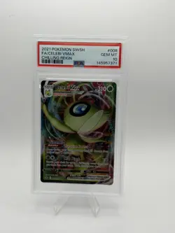 2021 POKEMON SWORD & SHIELD CHILLING REIGN #008 FULL ART/CELEBI VMAX PSA 10 - Image 1