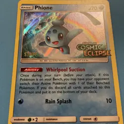 Pokemon Card Phione - (Prerelease) [Staff] Holo MP SM Promos SM220 - Image 4