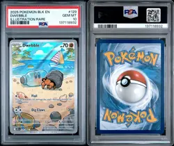 Pokemon TCG Dwebble Card Illustration 129/086 Sv: Black Bolt Rare PSA 10 - Image 3