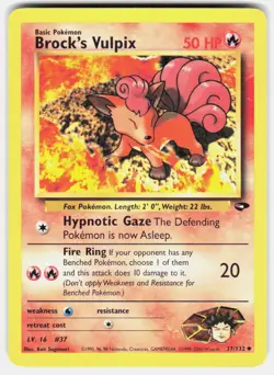 Brock's Vulpix 37/132 Uncommon Gym Challenge Pokemon Unlimited Lightly Played - Image 2