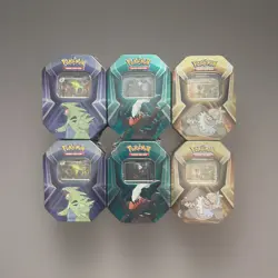 Lot of 6 Triple Whammy Collector Sealed Tin Set Pokemon TCG (18 Booster Packs) - Image 1