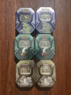 Lot of 6 Triple Whammy Collector Sealed Tin Set Pokemon TCG (18 Booster Packs) - Image 4