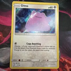 Ditto 17/18 Holo Rare Sun & Moon Detective Pikachu Set Pokemon Card 2019 NM/LP - Image 1