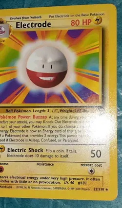 Pokemon Electrode Unlimited Rare 25/130 Base Set 2 WOTC 2000 TCG Vintage - Image 2