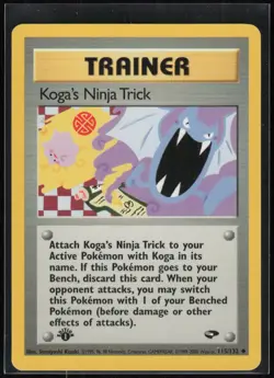 Koga's Ninja Trick 115/132 Uncommon Gym Challenge Pokemon 1st Edition LP - Image 1