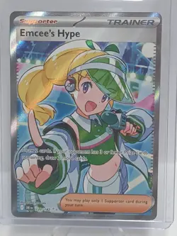 Pokemon TCG Emcee's Hype 220/182 Sv10: Destined Rivals Holo Full Art - Image 1