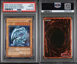 2002 Yu-Gi-Oh! DDS-001 Blue-Eyes White Dragon PSA 8 Dark Duel Stories Promo - Image 3
