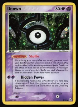 2005 Pokemon Unseen Forces Unown (S) S/28 Holo LP to NM SWIRL - Image 1