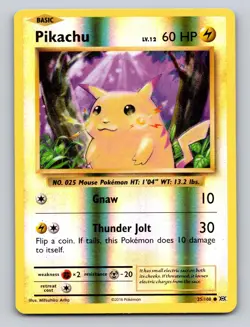 Pikachu 35/108 Common XY Evolutions Pokemon Reverse Holo LP - Image 1