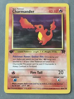 Charmander 50/82 - Team Rocket - 1st Edition Common Pokemon Card - NM - Image 1