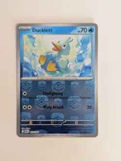 Pokemon TCG Ducklett White Flare Masterball Pokeball Card 025/086 - Image 1