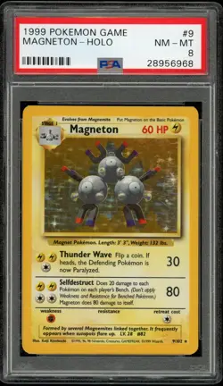 1999 Pokemon Base Set Magneton Holo 9/102 PSA 8 - Image 1