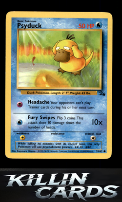 Psyduck 53/62 Pokemon Common Fossil Card LP - Image 1