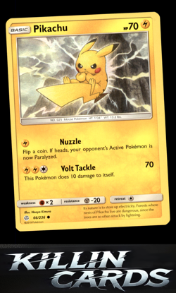Pikachu 66/236 Pokemon Common SM - Cosmic Eclipse Card NM - Image 1