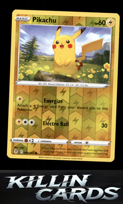 Reverse Holofoil Pikachu 049/203 Pokemon Common SWSH07: Evolving Skies Card NM - Image 1