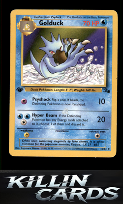 Golduck 35/62 Pokemon Uncommon Fossil Card NM - Image 1