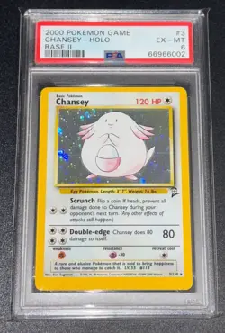 PSA 6 Chansey Holographic - OC Error - Base Set 2 - 3/130 - Pokemon Card - Image 1