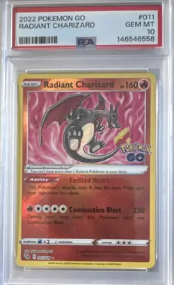 Pokemon Radiant Charizard 011/078 GO Radiant Rare Holo PSA 10 English 2022 - Image 1