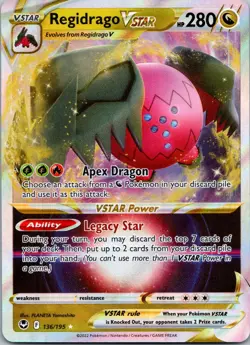 Pokemon Regidrago VSTAR 136/195 Ultra Rare NM - Image 1