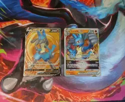 Pokemon TCG - Lucario V SWSH213 & Lucario VSTAR SWSH214 - Black Star Promo - NM - Image 1