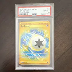 Pokemon PSA 10 2024 English Jet Energy #252 SV08 Surging Sparks Hyper Rare Holo - Image 1