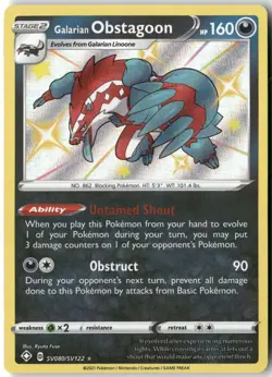 Galarian Obstagoon, Pokemon Shining Fates: Shiny Vault Holo Rare, SV080/SV122 NM - Image 1