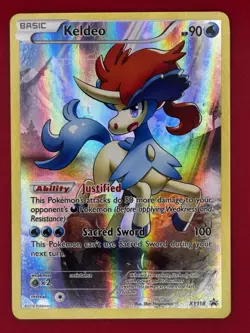 Pokemon TCG Keldeo XY118 XY Promo Holo Basic 90 HP Sacred Sword 100 Card - Image 1