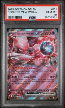 Pokemon Cards - PSA 10 - Team Rocket's Mewtwo Ex 081/182 - GEM MT - PSA 10 - Image 1
