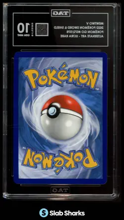 2022 POKEMON SWORD & SHIELD GO #072/078 MEWTWO V ALT ART ULTRA RARE TAG 10 - Image 2