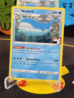 (2) Wailord Pokemon Prize Pack Series 4 Cosmos Holo Stamped Pokemon Card NM - Image 3