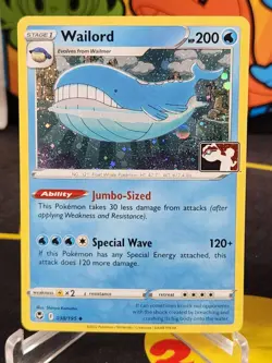 (2) Wailord Pokemon Prize Pack Series 4 Cosmos Holo Stamped Pokemon Card NM - Image 4