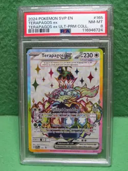 PSA 8 NM-MT - 2024 Pokemon Scarlet & Violet - Terapagos Ex # 165 - Image 1