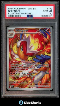 2024 POKEMON SV TWILIGHT MASQUERADE #173/167 INFERNAPE ILLUSTRATION RARE PSA 10 - Image 1