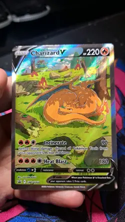 Charizard V SWSH260 Full Art Holo Black Star Promo Pokemon Card LP - Image 1