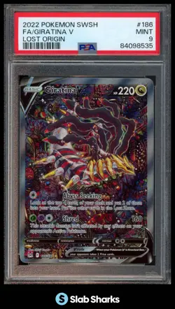 2022 POKEMON SWORD & SHIELD LOST ORIGIN #186/196 GIRATINA V FULL ART PSA 9 - Image 1