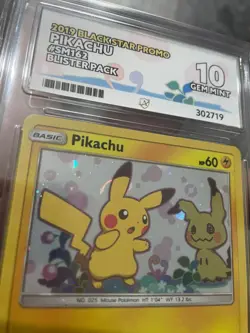 Pikachu SM162 Sun & Moon Black Star Promo Holo Ace 10 not PSA 10 Pokemon - Image 3