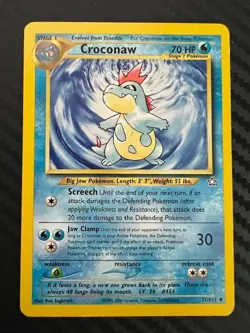 Pokemon TCG Croconaw 31/111 Uncommon Neo Genesis Unlimited MP - Image 1