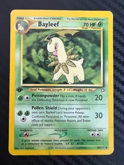 Pokemon TCG Bayleef Neo Genesis 28/111 Regular 1st Edition Uncommon HP/DMG - Image 1