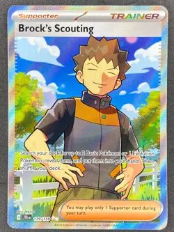 Pokemon Brock's Scouting Full Art 179/159 JTG Journey Together NM - Image 1