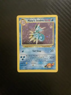 Pokemon TCG Misty's Seadra Gym Heroes 9/132 Holo Unlimited Holo Rare LP - Image 1