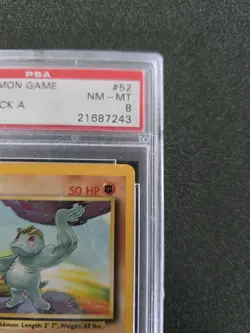 1999 Pokemon Machop Trainer Deck A Red Back Graded PSA 8 NM-MT Promo #52/102 - Image 4