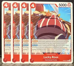 4X One Piece Card Game Lucky.Roux OP09-015 Rare NM Playset - Image 1