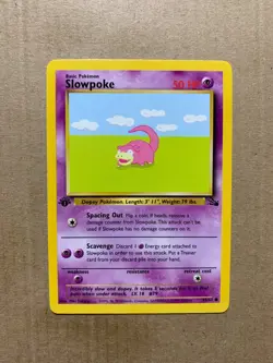 1st Edition Slowpoke 55/62 Fossil Set - Common Pokemon Card - NM/Mint - Image 1