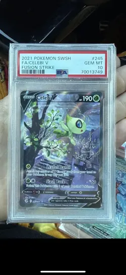 Pokemon Celebi v Alternate Art Fusion Strike Card 245/264, PSA 10 Gem Mint - Image 1