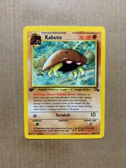 1st Edition Kabuto 50/62 Fossil Set - Common Pokemon Card - NM/Mint - Image 1