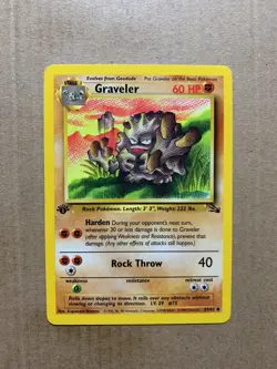 1st Edition Graveler 37/62 Fossil Set - Uncommon Pokemon Card - NM/Mint - Image 1